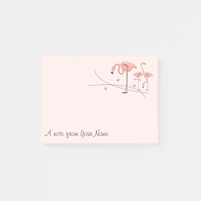 Notas Post-it® Flamingos Trío rosa 3 "Texto" (Anverso)