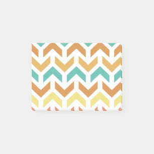 Notas Post-it® Flechas Retro Chevron Naranja Turquesa Dorado