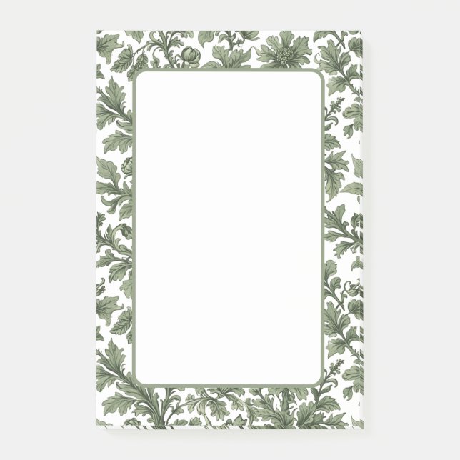 Notas Post-it® fleurs et feuilles vertes (Anverso)