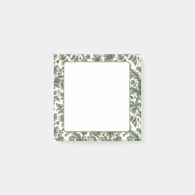 Notas Post-it® fleurs et feuilles vertes (Anverso)