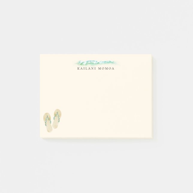 Notas Post-it® Flip Flops botánicos de playa (Anverso)