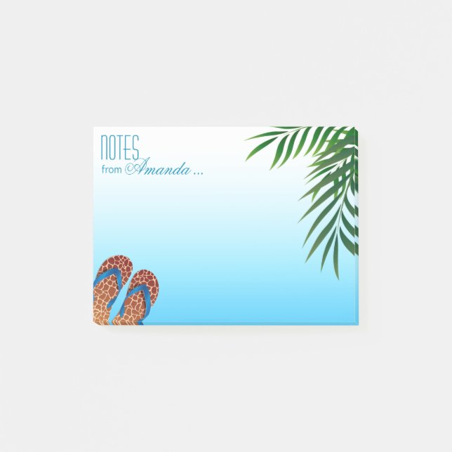 Notas Post-it® Flip Flops de playa personalizado (Anverso)