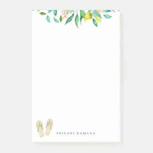 Notas Post-it® Flips-flopes botánicos de la playa
