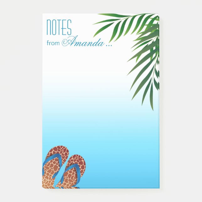 Notas Post-it® Flips-flopes de la playa personalizados (Anverso)