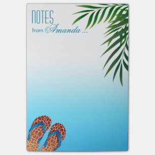 Notas Post-it® Flips-flopes de la playa personalizados