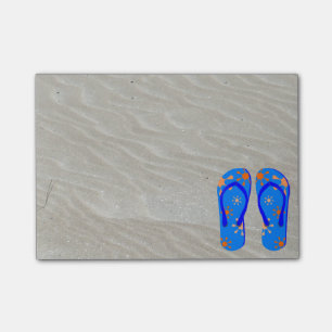 Notas Post-it® Flips-flopes en la arena