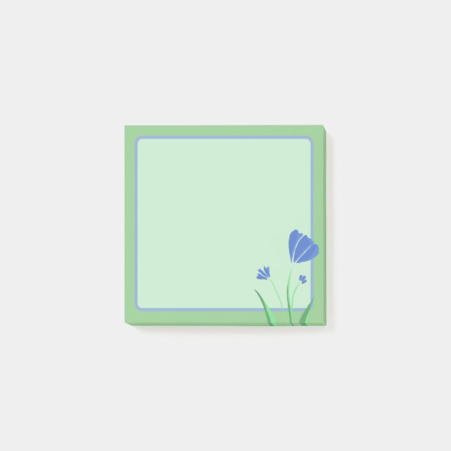Notas Post-it® Flor - Azul simple (Anverso)
