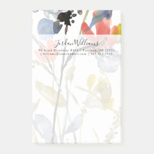 Notas Post-it® Flor cubierta - flores y troncos de la acuarela