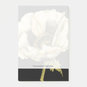 Notas Post-it® Flor de amapola en fondo negro