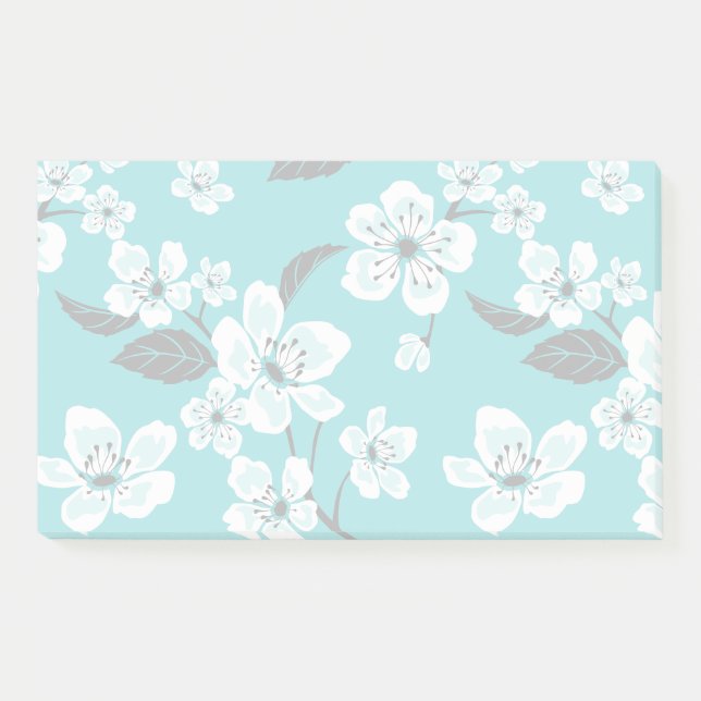NOTAS POST-IT® FLOR DE CEREZO - SAKURA (TURQUESA) (Anverso)