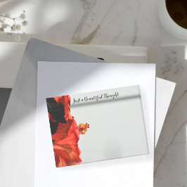 Notas Post-it® Flor de Hibiscus Rojo Sólo Ideas Hermosas Gris