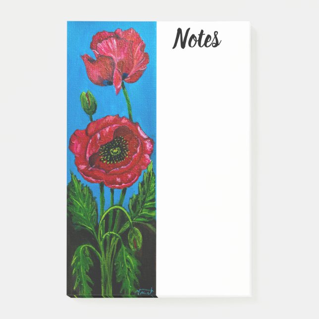 Notas Post-it® Flor de la amapola (Anverso)