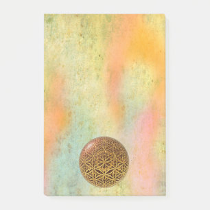 Notas Post-it® Flor de la vida / Blume des Lebes - oro de la reji