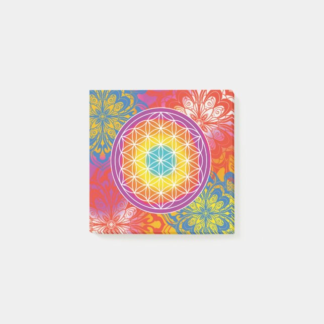 Notas Post-it® Flor de la vida mandala zen (Anverso)