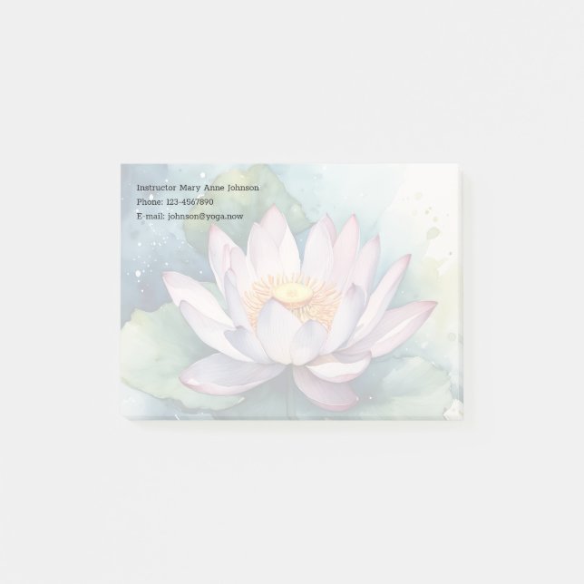 Notas Post-it® Flor de Lotus acuarela (Anverso)