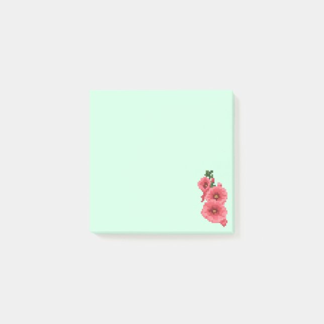 Notas Post-it® Flor de Malva Rosa Pixelada (Anverso)