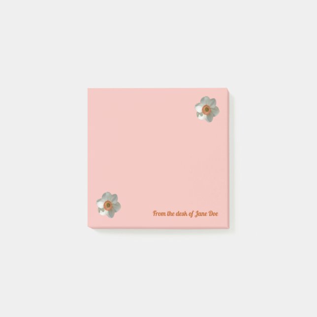 Notas Post-it® Flor de primavera rosada de Daffodil (Anverso)