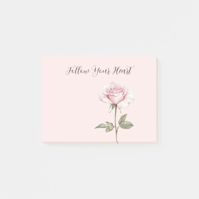Notas Post-it® Flor de Rosa Rosa Bonita (Anverso)