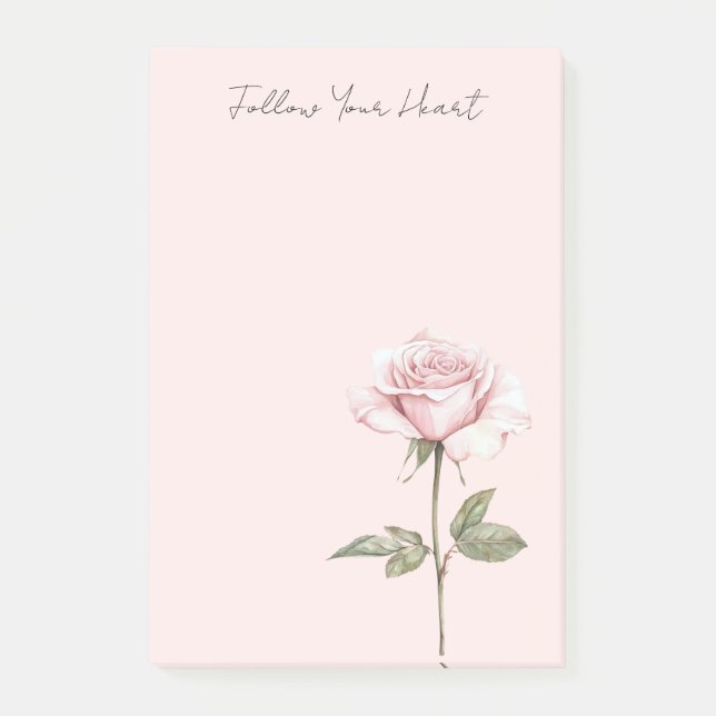 Notas Post-it® Flor de rosa rosa chic (Anverso)