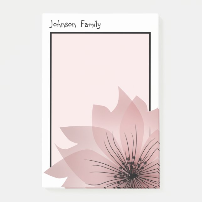 Notas Post-it® Flor elegante rosa (Anverso)