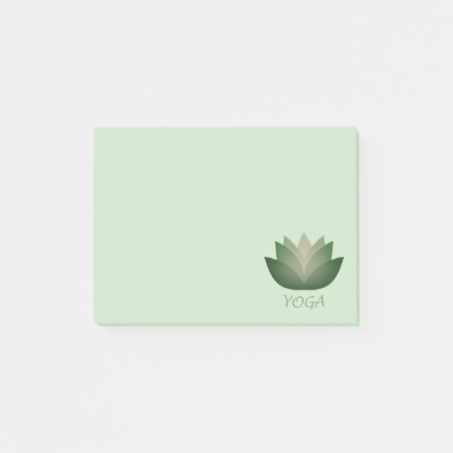 Notas Post-it® Flor Emerald Yoga Lotus (Anverso)
