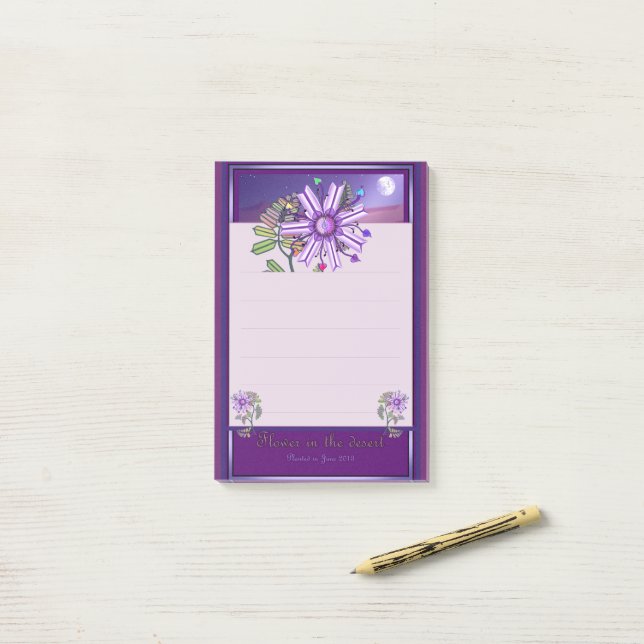 Notas Post-it® Flor en el desierto (Escritorio)