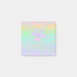 Notas Post-it® Flor gradiente de arcoiris pastel