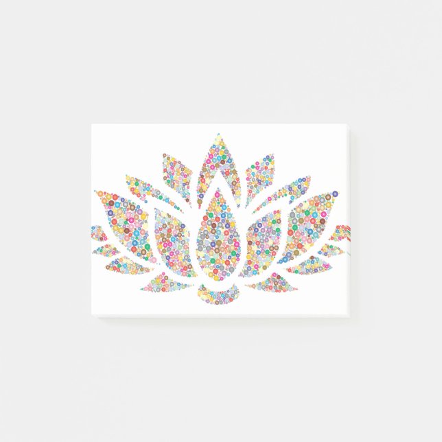 Notas Post-it® Flor Lotus colorida (Anverso)