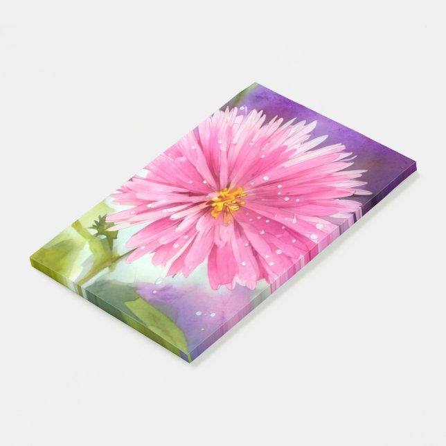 Notas Post-it® Flor morada (En perspectiva)