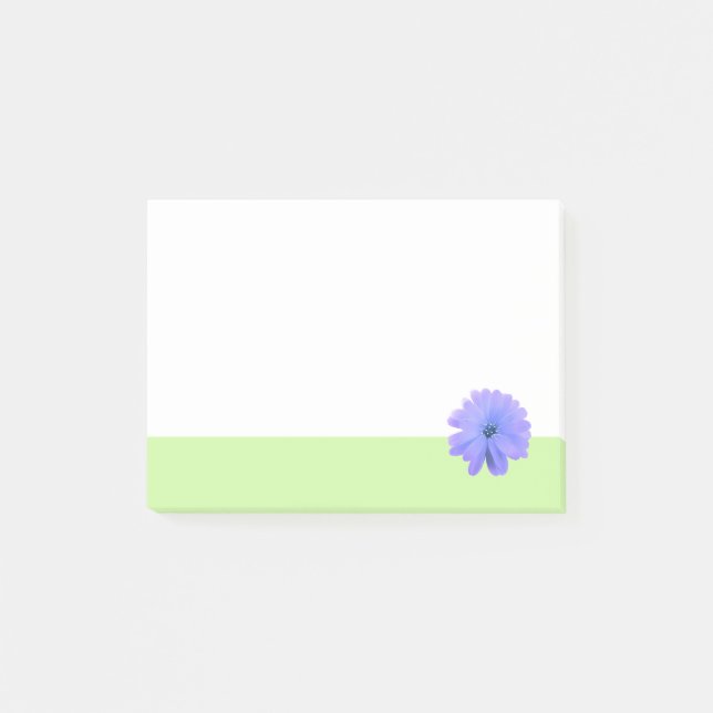 Notas Post-it® Flor Morada Borde Verde (Anverso)