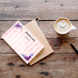 Notas Post-it® Flor morada delgada y franjas rojas suaves de 10" 