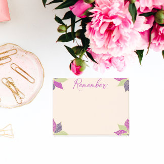 Notas Post-it® Flor morada y verde feliz