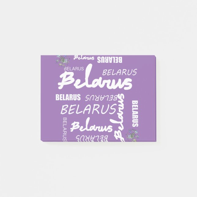 Notas Post-it® Flor Nacional de Belarus Centaurea (Anverso)