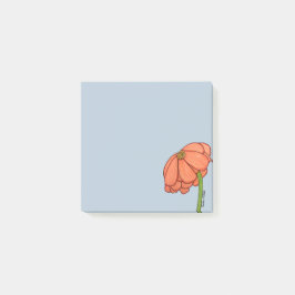 Notas Post-it® Flor naranja con fondo azul