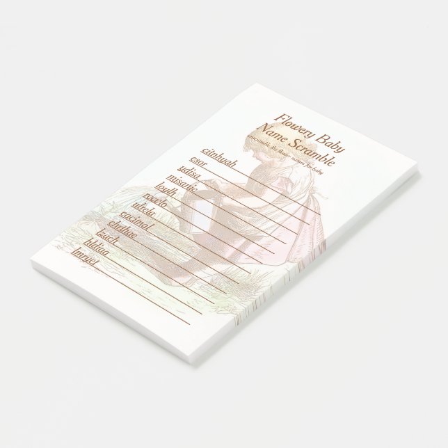 Notas Post-it® Flor Nombre del Bebé Descartar Juego de Palabra Ba (En perspectiva)