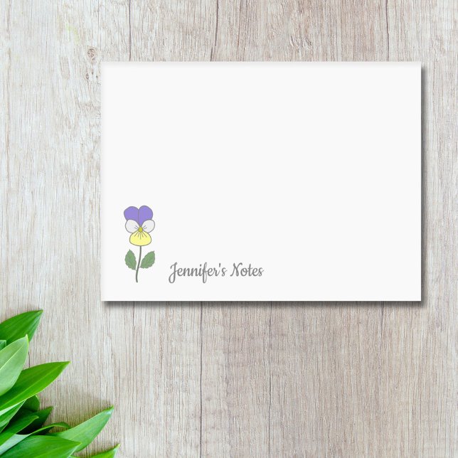 Notas Post-it® Flor Pastel Botánica Pansy Silvestre (Botanical Wild Pansy Pastel Flower Post-it Notes)