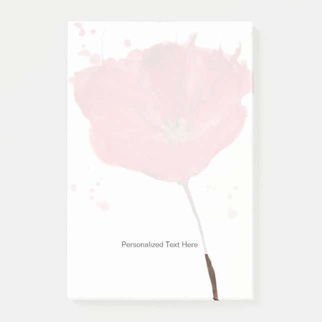 Notas Post-it® Flor pintada 2 de la amapola de la acuarela (Anverso)