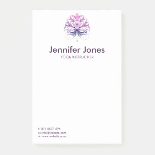 Notas Post-it® Flor púrpura de la acuarela Lotus/del lirio