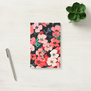 Notas Post-it® Flor roja acuática