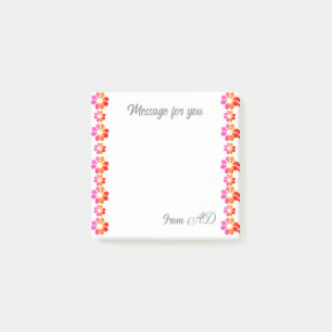 Notas Post-it® Flor roja naranja