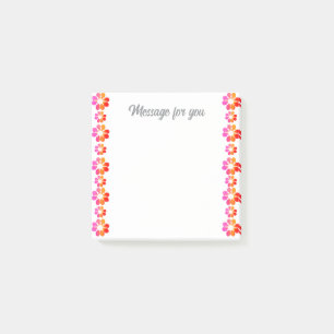 Notas Post-it® Flor roja naranja