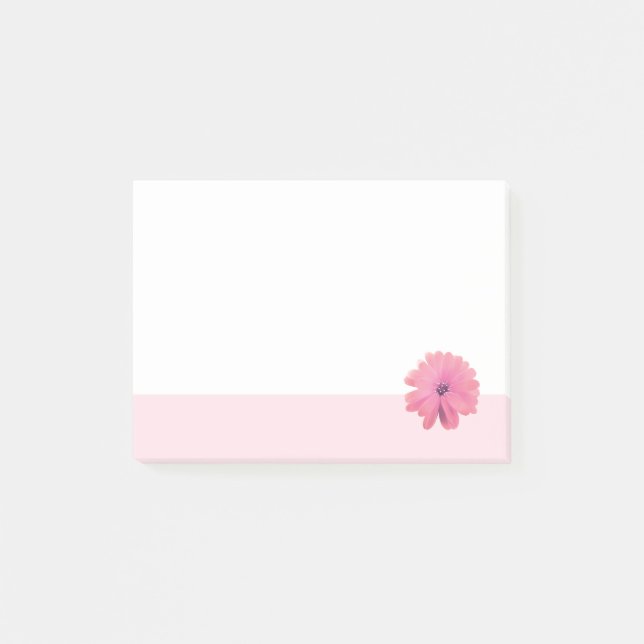 Notas Post-it® Flor Rosa Borde Rosa (Anverso)