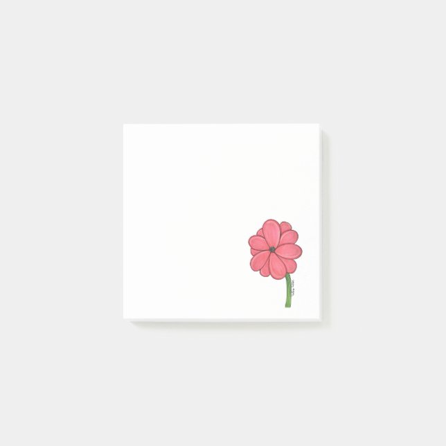 Notas Post-it® Flor Rosa Completa (Anverso)