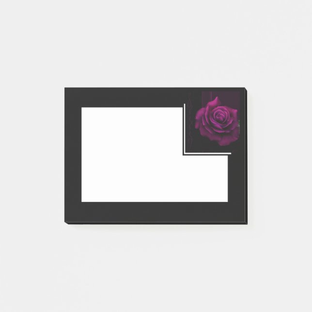 Notas Post-it® Flor rosa gótica morada-roja (Anverso)