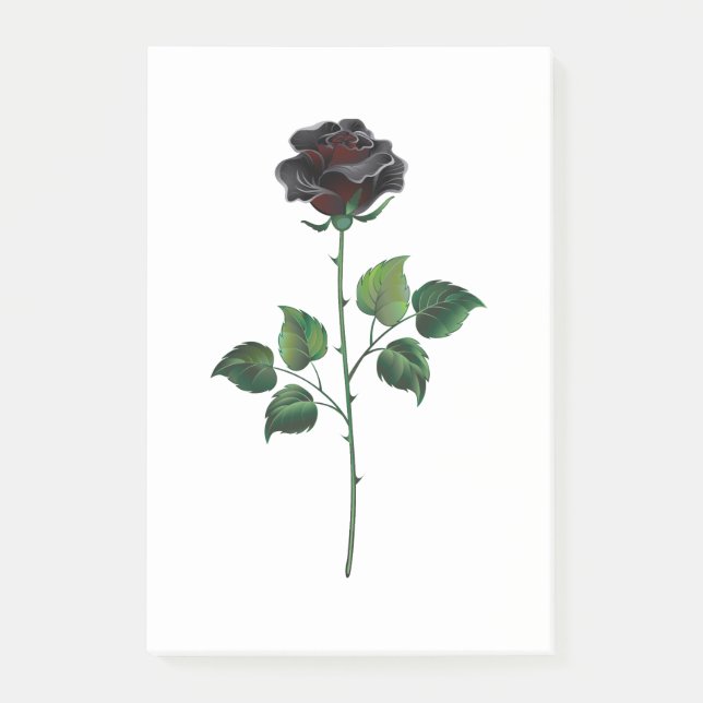 Notas Post-it® Flor rosa negra (Anverso)