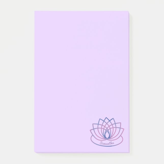 Notas Post-it® Flor rosa y morada Lotus (Anverso)