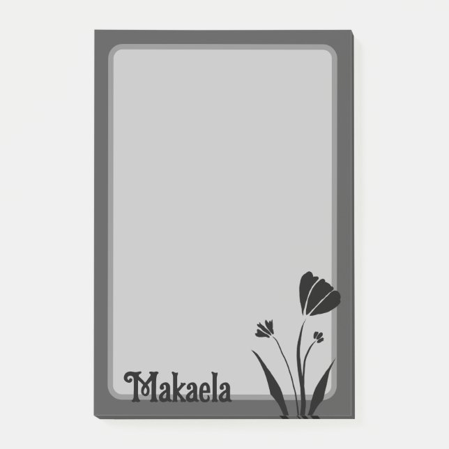 Notas Post-it® Flor - Silueta simple, personalizada (Anverso)