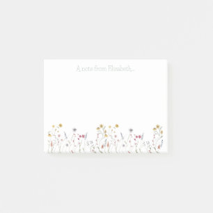 Notas Post-it® Flor silvestre acuarela caprichosa