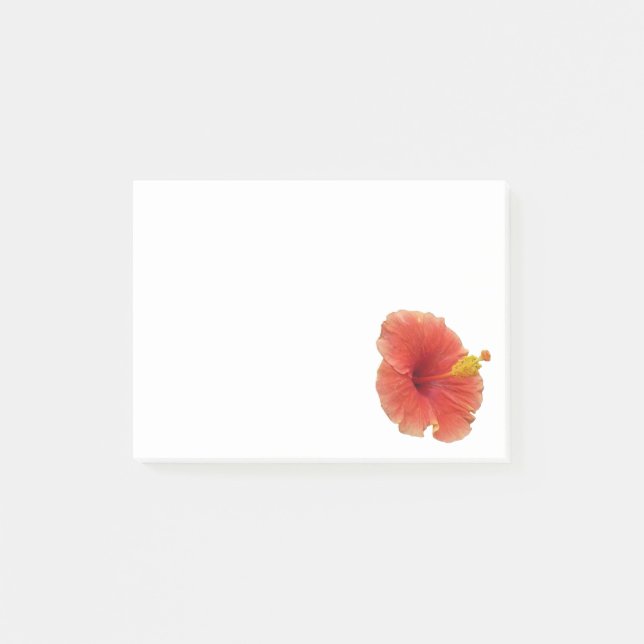 Notas Post-it® Flor Tropical de Hibisco Naranja (Anverso)