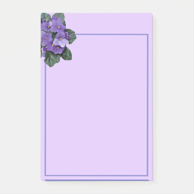 Notas Post-it® Flor violeta morada africana arte floral (Anverso)